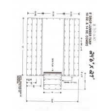 Tarp Lumber W/ Flap 24'6"W X 27'L 14/10 Oz Combo Black - 8' Drop Tarp